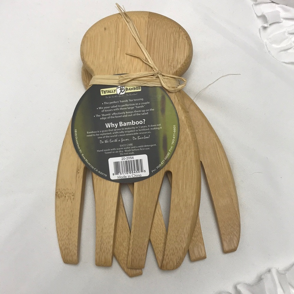 Bamboo salad hands for tossing salads